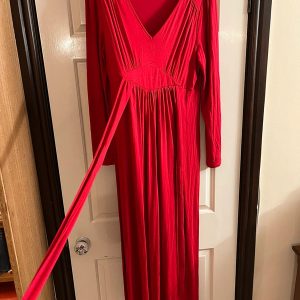 Red long sleeved dress