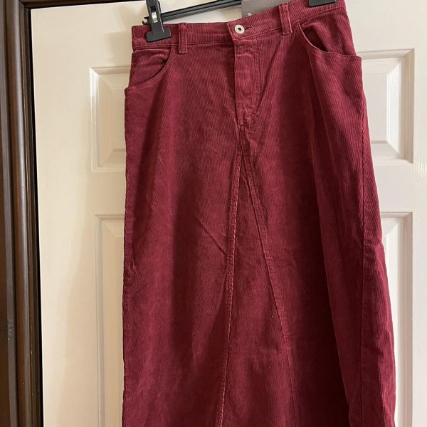 Burgundy Corduroy Skirt