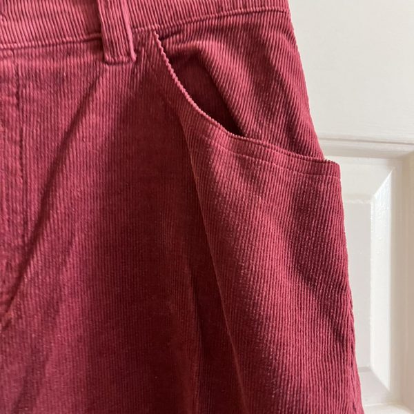 Burgundy Corduroy Skirt - Image 3