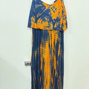 Orange & navy Anmol Dress