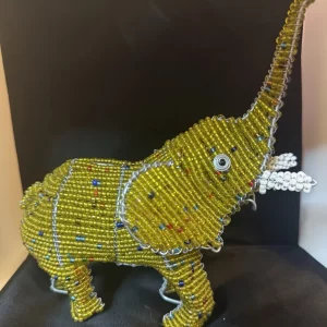 Handmade Bead and Wire Elephant Decoration