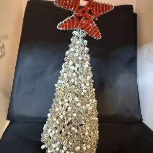 Miniature Christmas tree made from bead and wire