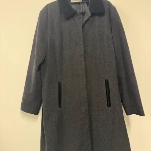 Grey and black cashmere mix coat