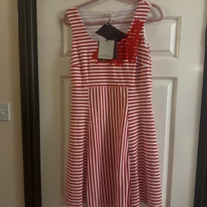 Red and white stripe veetto dress