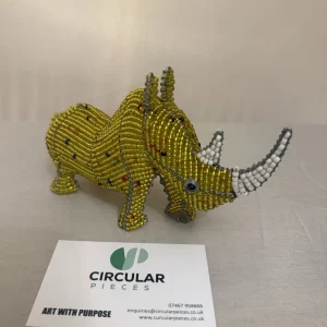 African wire beaded Multicolor Rhino Christmas Gift Handmade In South Africa