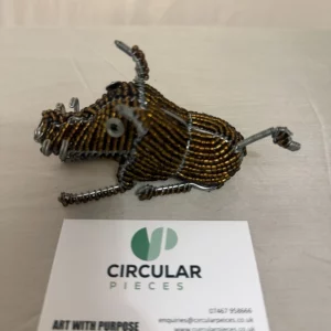 Bead and Wire Warthog Figure. Handmade African Street Art Style Tribal Art