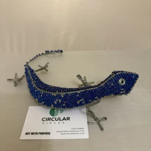 Blue Bead And Wire Gecko